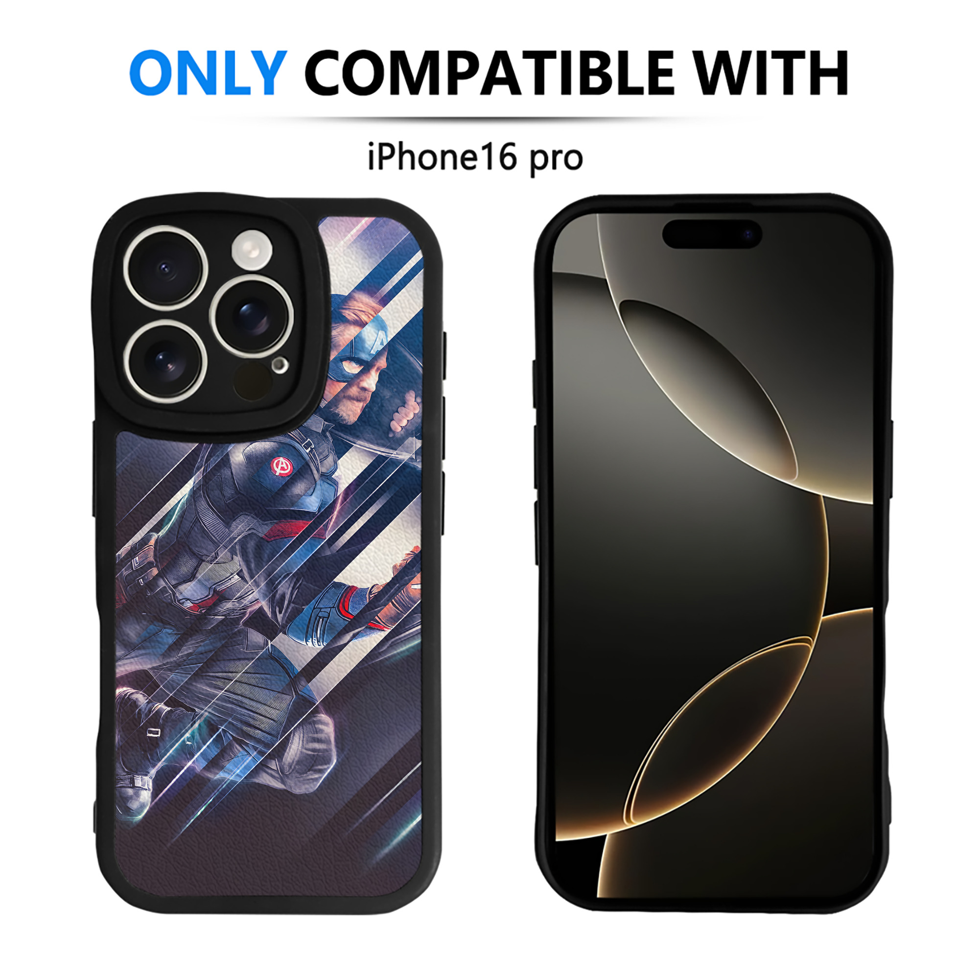 （画像用） アベンジャーズ The Avengers 【iPhone 16シリーズ対応】シリコンスマホケース（レザー調） 材質：シリコン
